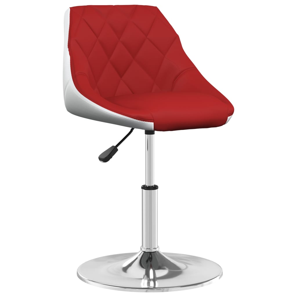 

vidaXL Eetkamerstoelen draaibaar 2 st kunstleer wijnrood en wit
