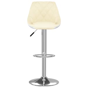 vidaXL Baro taburetė, kreminės ir baltos spalvos, dirbtinė oda