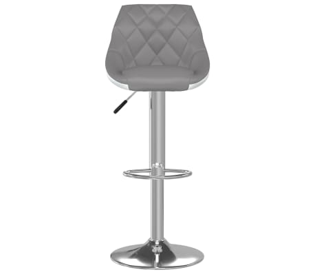 vidaXL Baro taburetė, pilkos ir baltos spalvos, dirbtinė oda