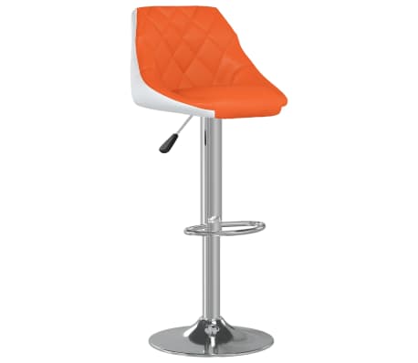 vidaXL Barové židle 2 ks oranžovo-bílé umělá kůže