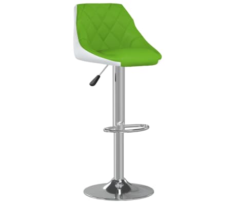 vidaXL Tabourets de bar lot de 2 vert et blanc similicuir