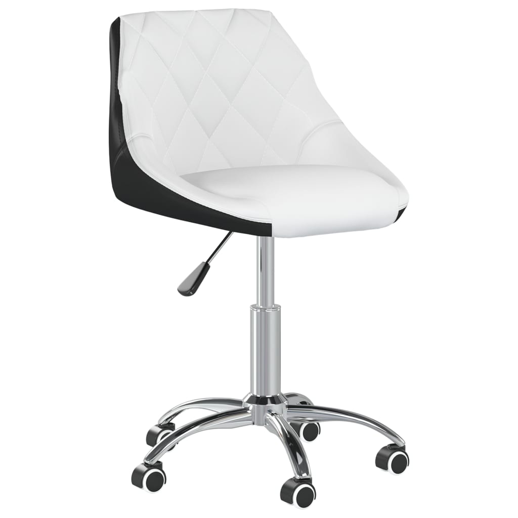 vidaXL Scaun de birou pivotant, negru și alb, piele ecologică vidaXL imagine noua 2022