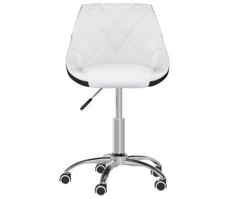 vidaXL Chaise pivotante de bureau Blanc et noir Similicuir