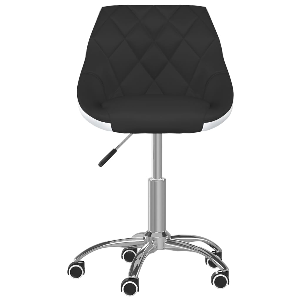 vidaXL Chaise pivotante de bureau Noir et blanc Similicuir