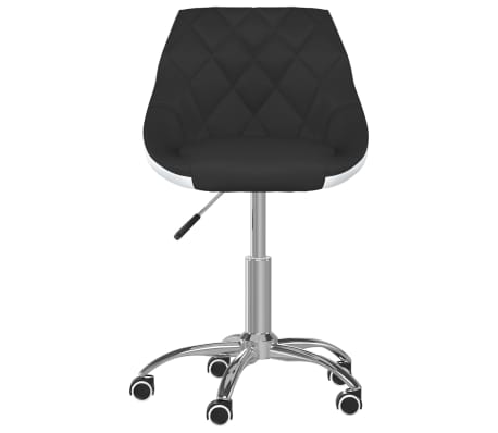 vidaXL Chaise pivotante de bureau Noir et blanc Similicuir