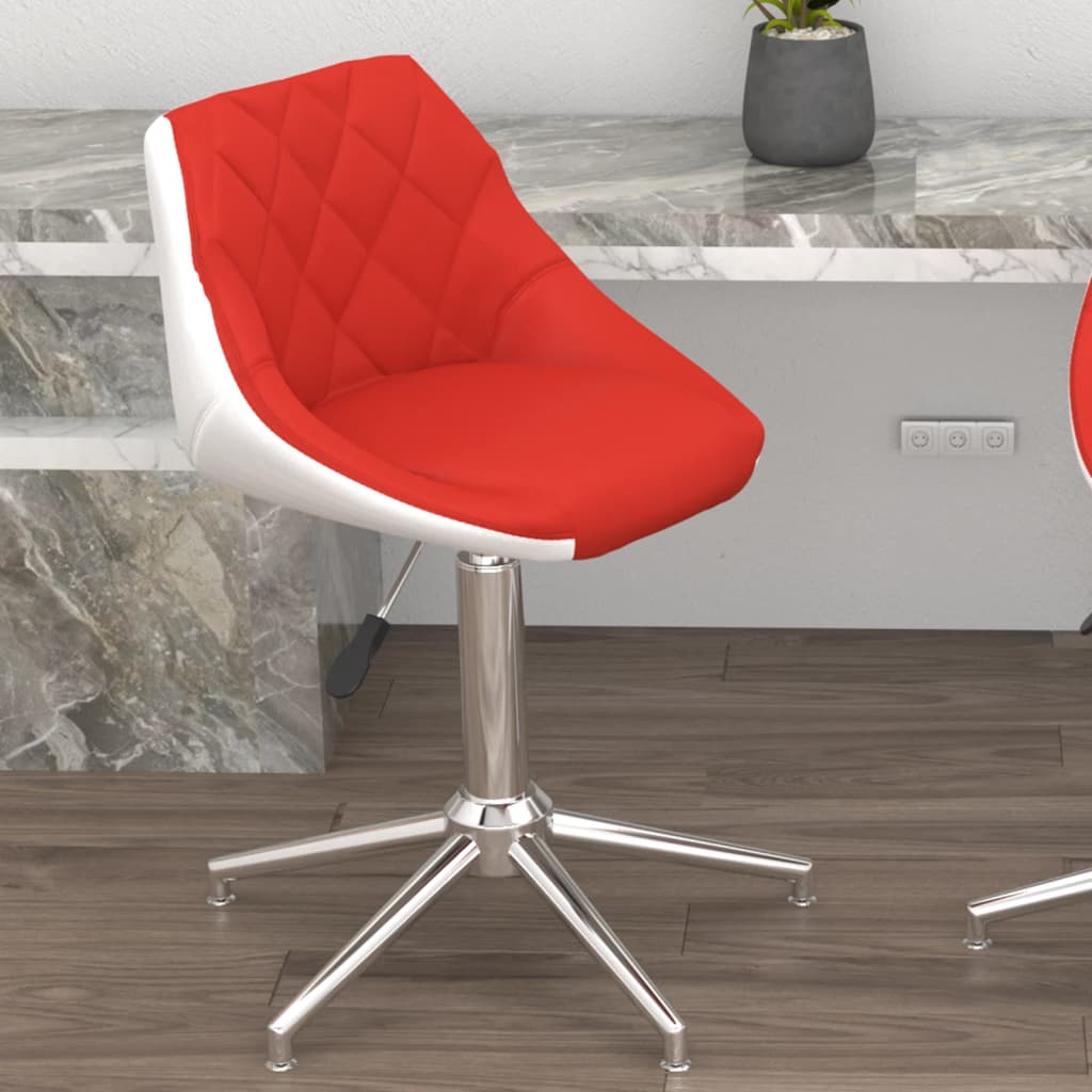 Pasukama biuro kėdė, raudonos/baltos, dirbtinė oda 