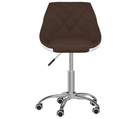 vidaXL Chaise pivotante de bureau Marron et blanc Similicuir