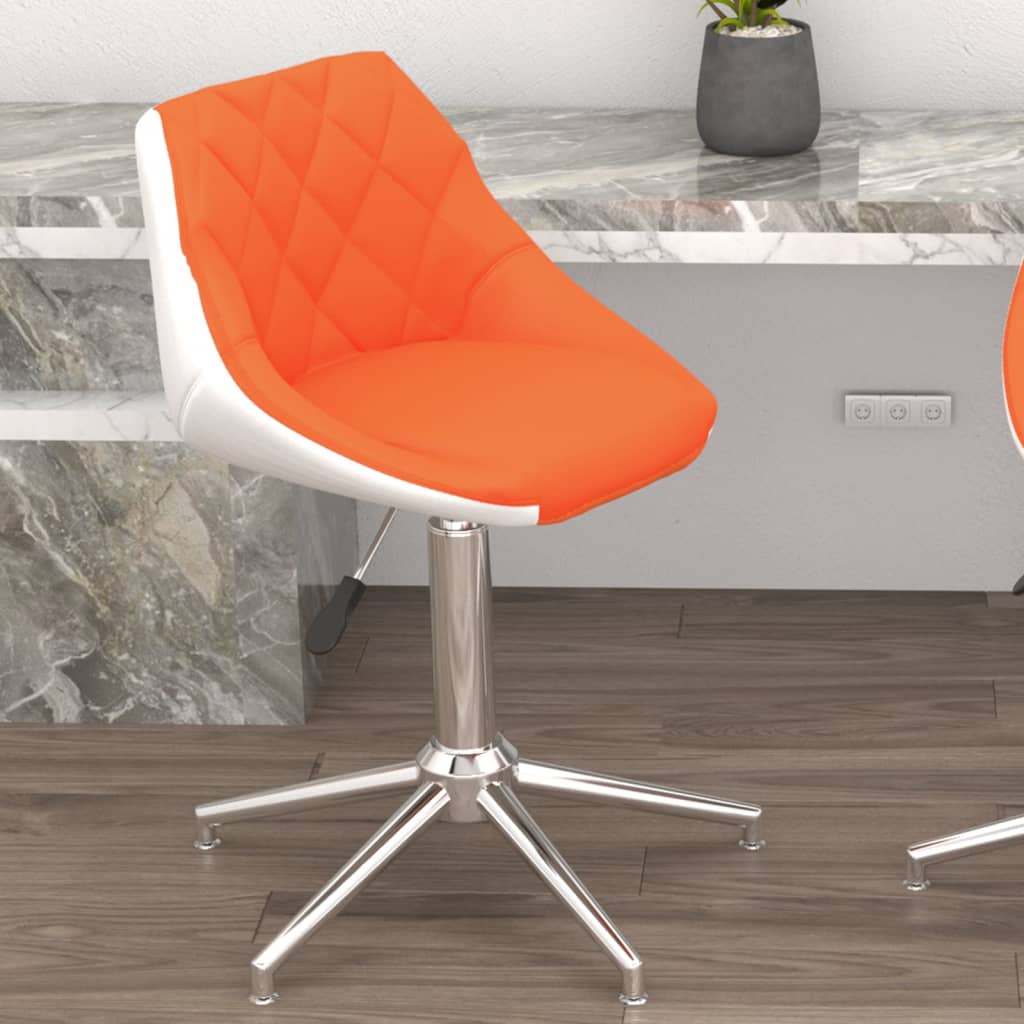 vidaXL drejelig kontorstol kunstlæder orange og hvid