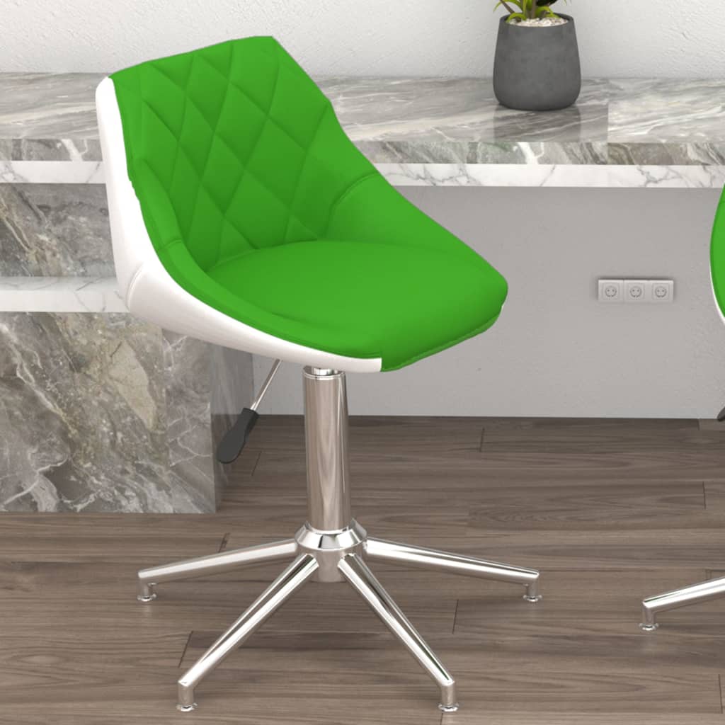 vidaXL drejelig kontorstol kunstlæder grøn og hvid