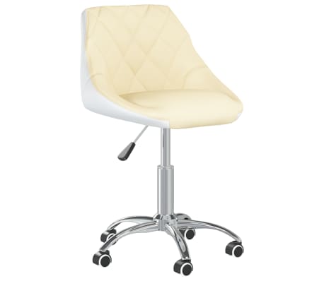 vidaXL Chaises à manger pivotantes lot de 2 crème et blanc similicuir