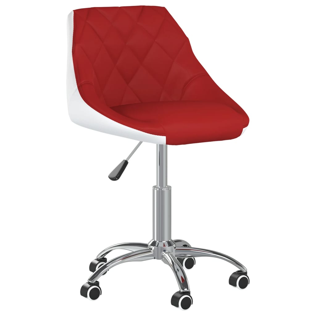 vidaXL Obrotowe krzesła stołowe, 2 szt., czerwień i biel, ekoskóra