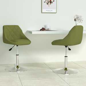 Vrtljiv jedilni stol 2 kosa svetlo zelen žamet