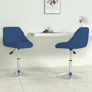 Vrtljiv jedilni stol 2 kosa moder žamet