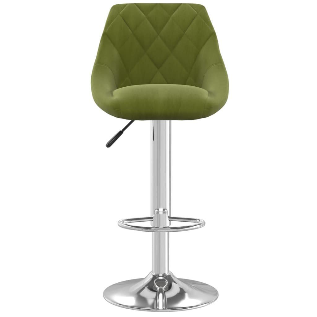 vidaXL Barová židle světle zelená samet