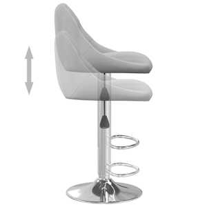 Barski stolčki 2 kosa svetlo siv žamet - slika 7