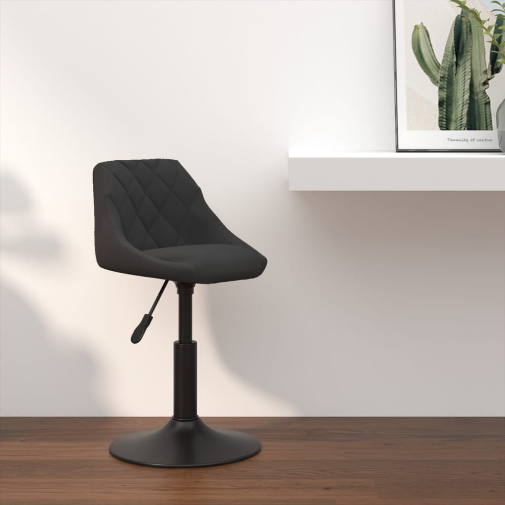 vidaXL Scaun de bar, negru, catifea