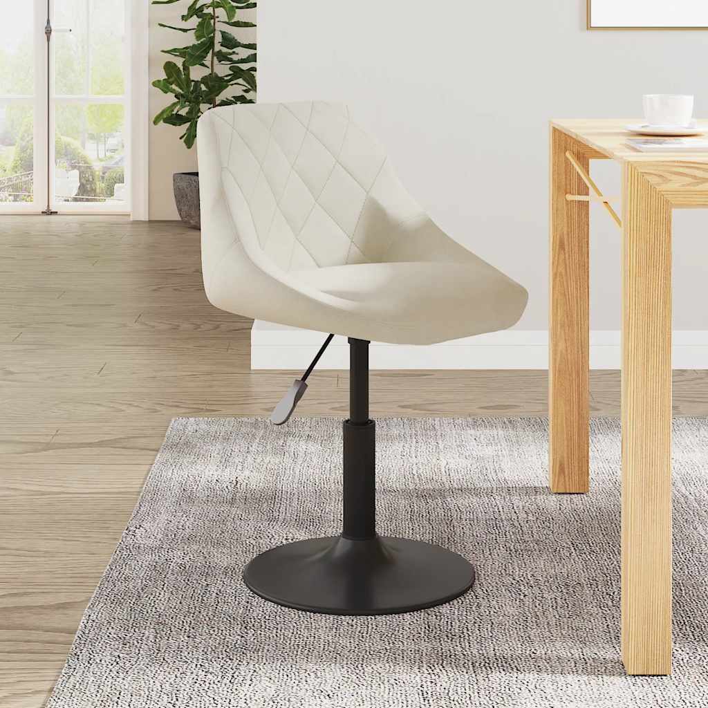 vidaXL Scaun de bar, crem, catifea