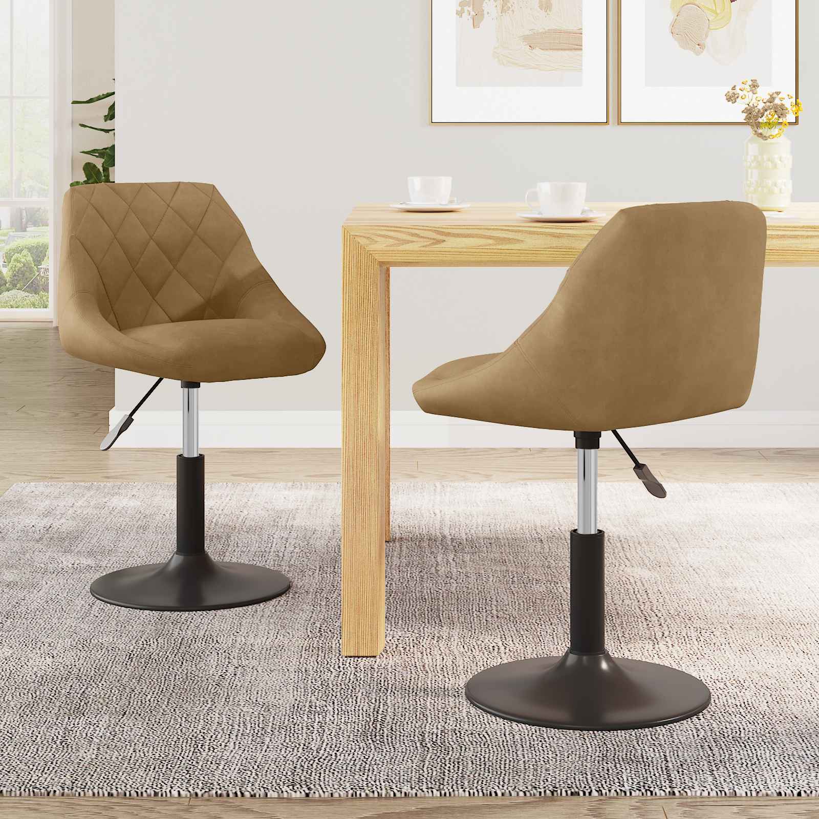 Otočné jídelní židle 2 pcs Hnědá 46 x 44 x 77,5 cm Umělá kůže