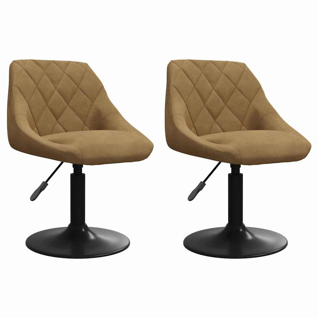  vidaXL Forgatható Étkezőszékek 2 pcs Barna 46 x 44 x 77.5 cm Műbőr akciós termékkép 1