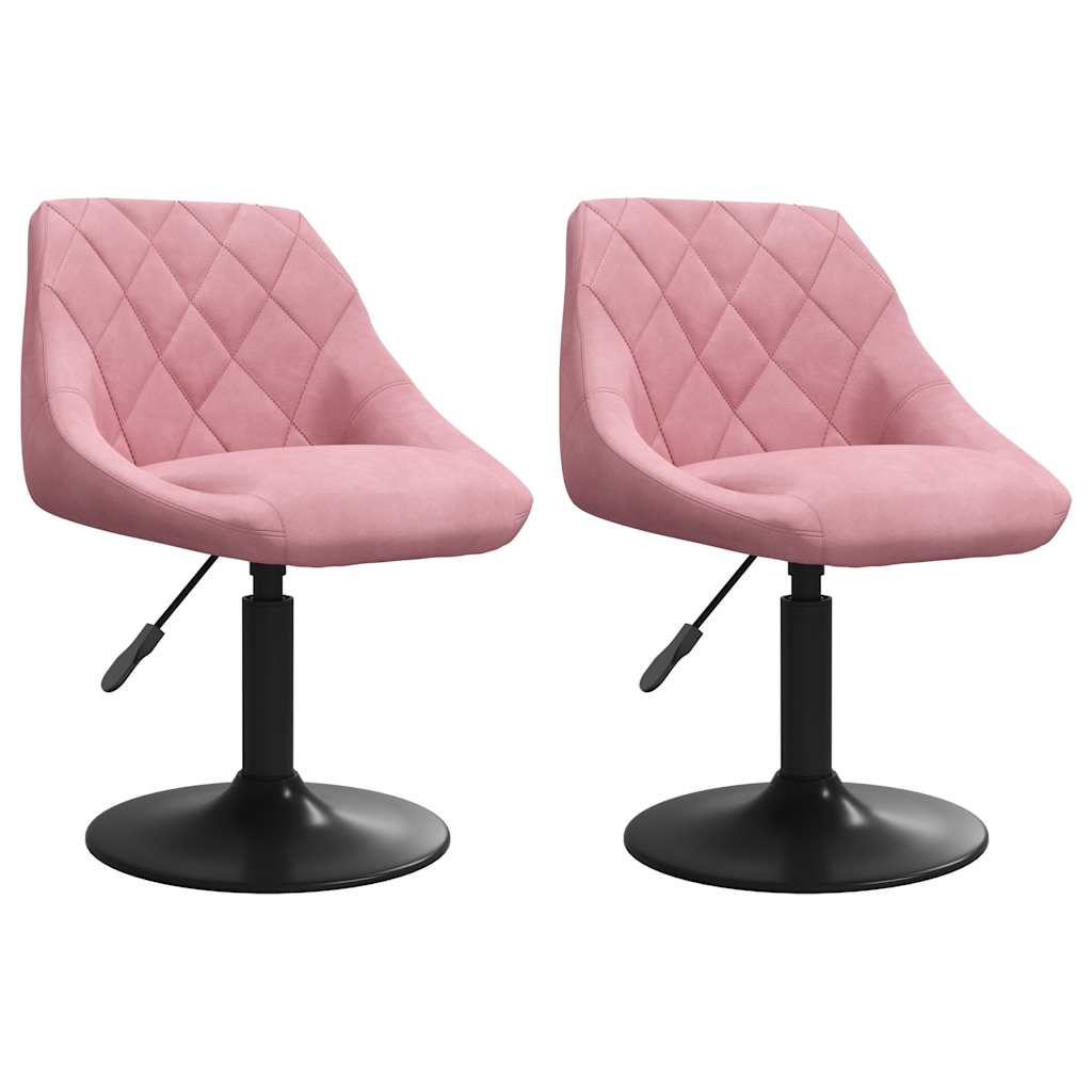 Thumbnail - vidaXL Esszimmerstühle 2 Stk. Drehbar Rosa Samt