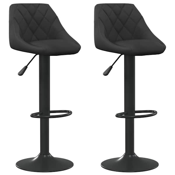 vidaXL baaritoolid 2 tk, must, samet