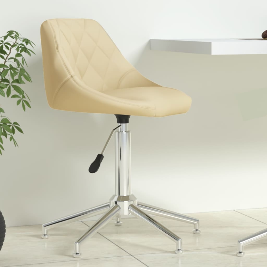 Pasukama biuro kėdė, kreminės spalvos, dirbtinė oda