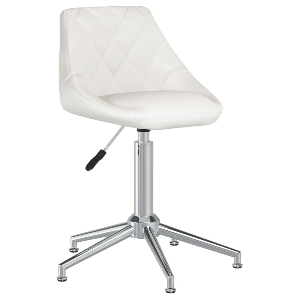 vidaXL Chaises pivotantes à manger lot de 2 blanc similicuir