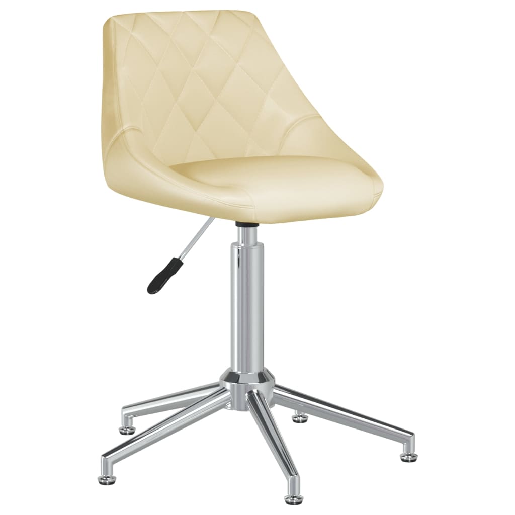 

vidaXL Eetkamerstoelen draaibaar 2 st kunstleer crèmekleurig