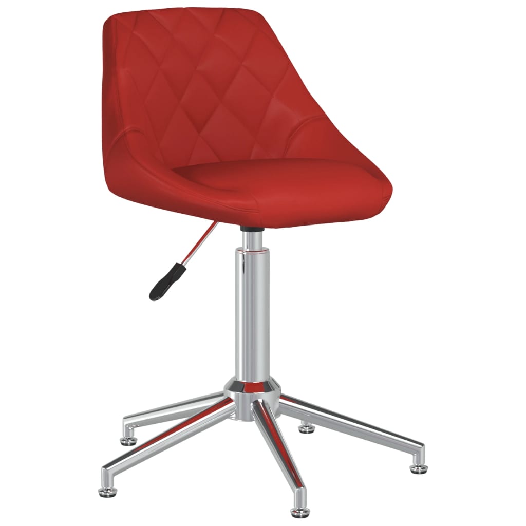 

vidaXL Eetkamerstoelen draaibaar 2 st kunstleer wijnrood