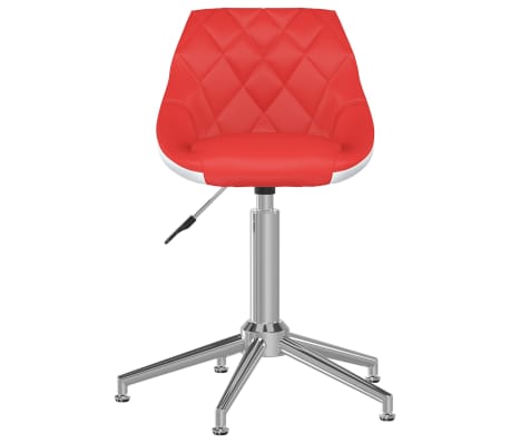 vidaXL Silla de oficina giratoria de cuero sintético rojo y blanco