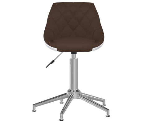 vidaXL drejelig kontorstol kunstlæder brun og hvid