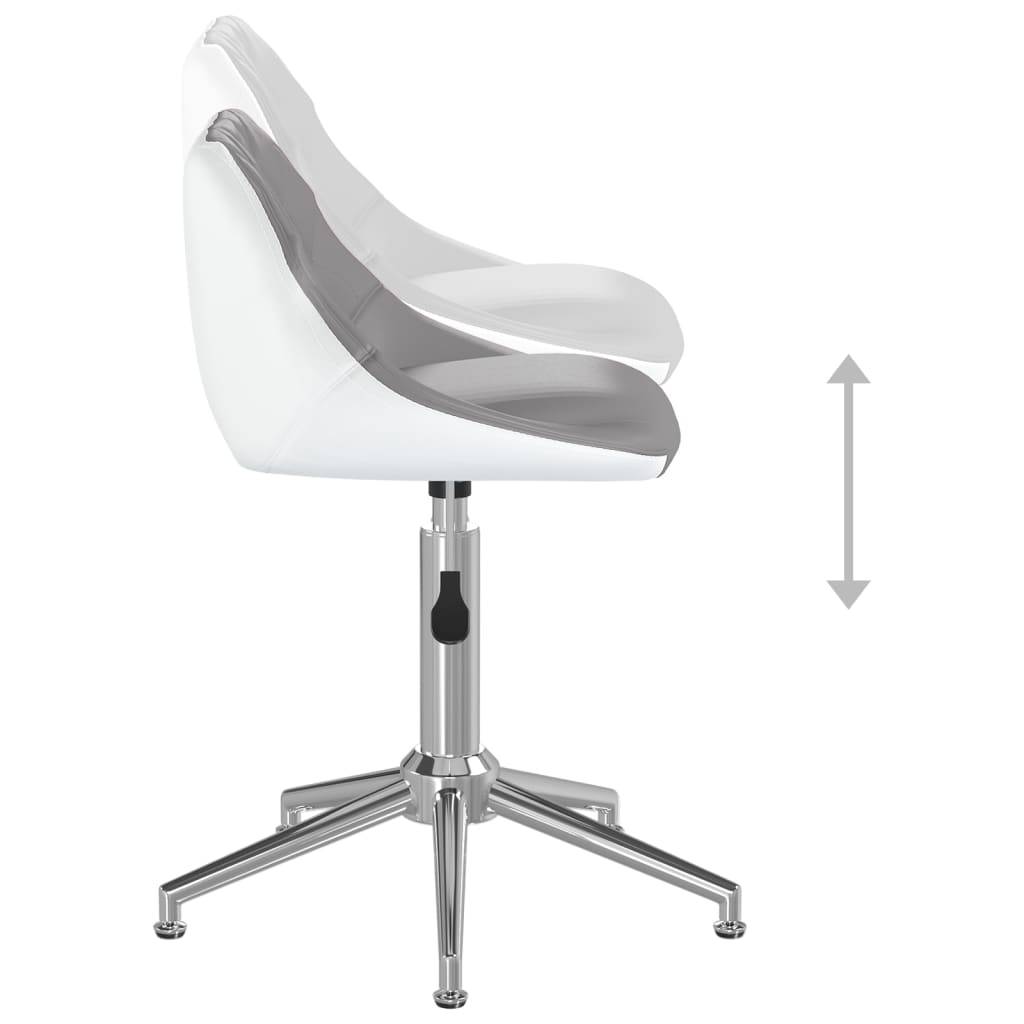 szürke és fehér műbőr irodai forgószék