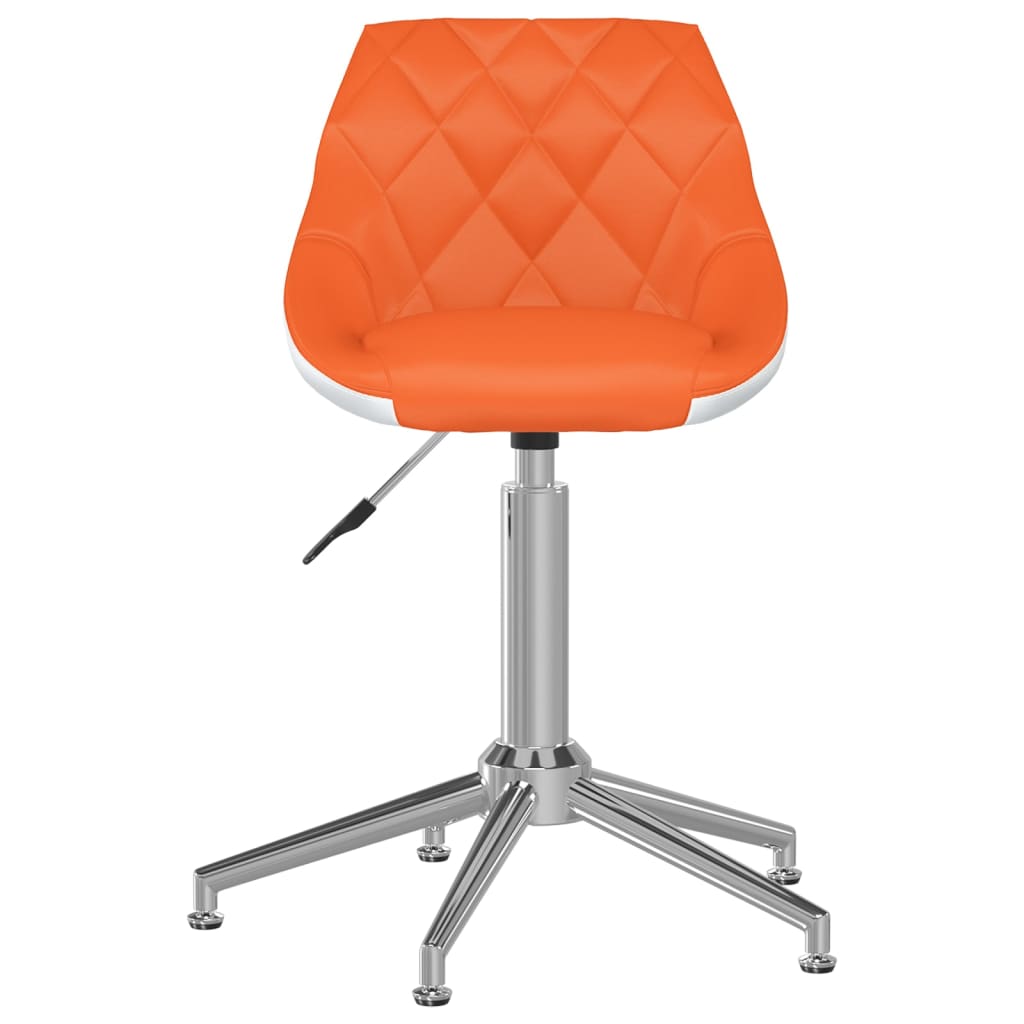 vidaXL Chaise de bureau pivotante Orange et blanc Similicuir