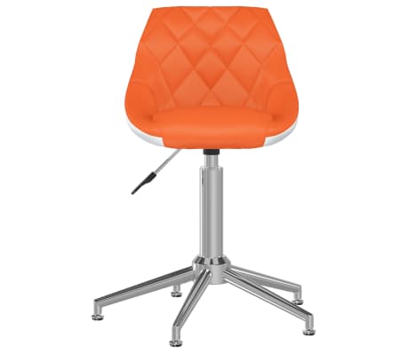 vidaXL Obrotowe krzesło biurowe, pomarańczowo-białe, sztuczna skóra