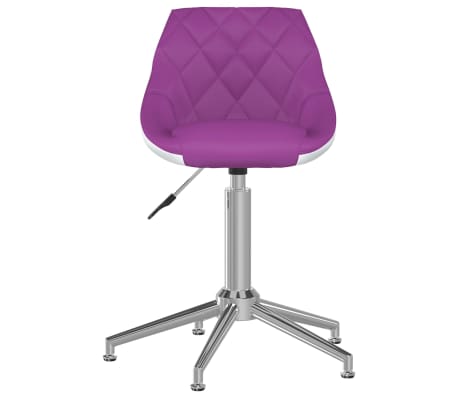 vidaXL Chaise de bureau pivotante Violet et blanc Similicuir