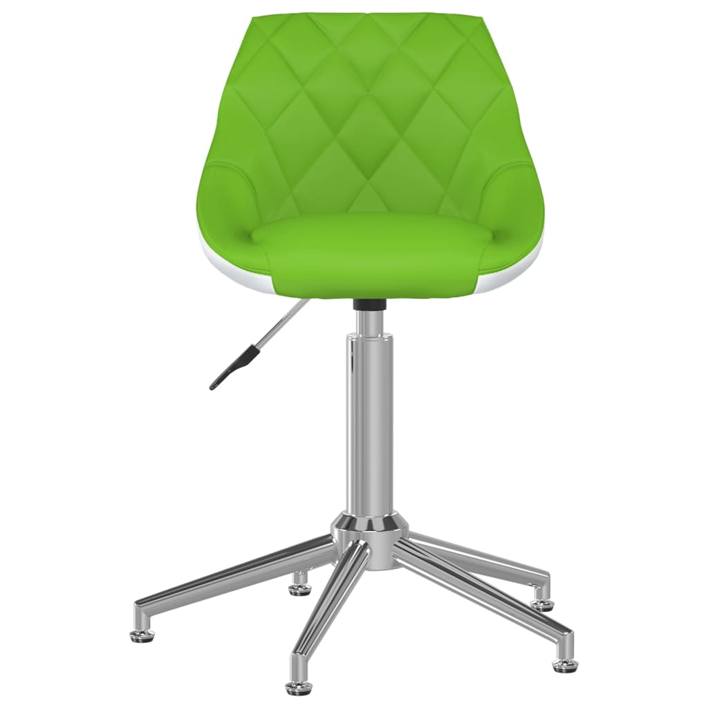 vidaXL Chaise de bureau pivotante Vert et blanc Similicuir