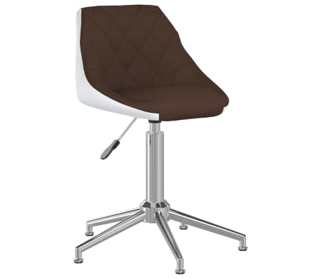 vidaXL Obrotowe krzesła stołowe, 2 szt., brązowo-białe, ekoskóra