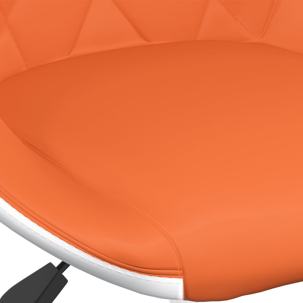 Esszimmerstühle 2 Stk. Drehbar Orange und Weiß Kunstleder-8
