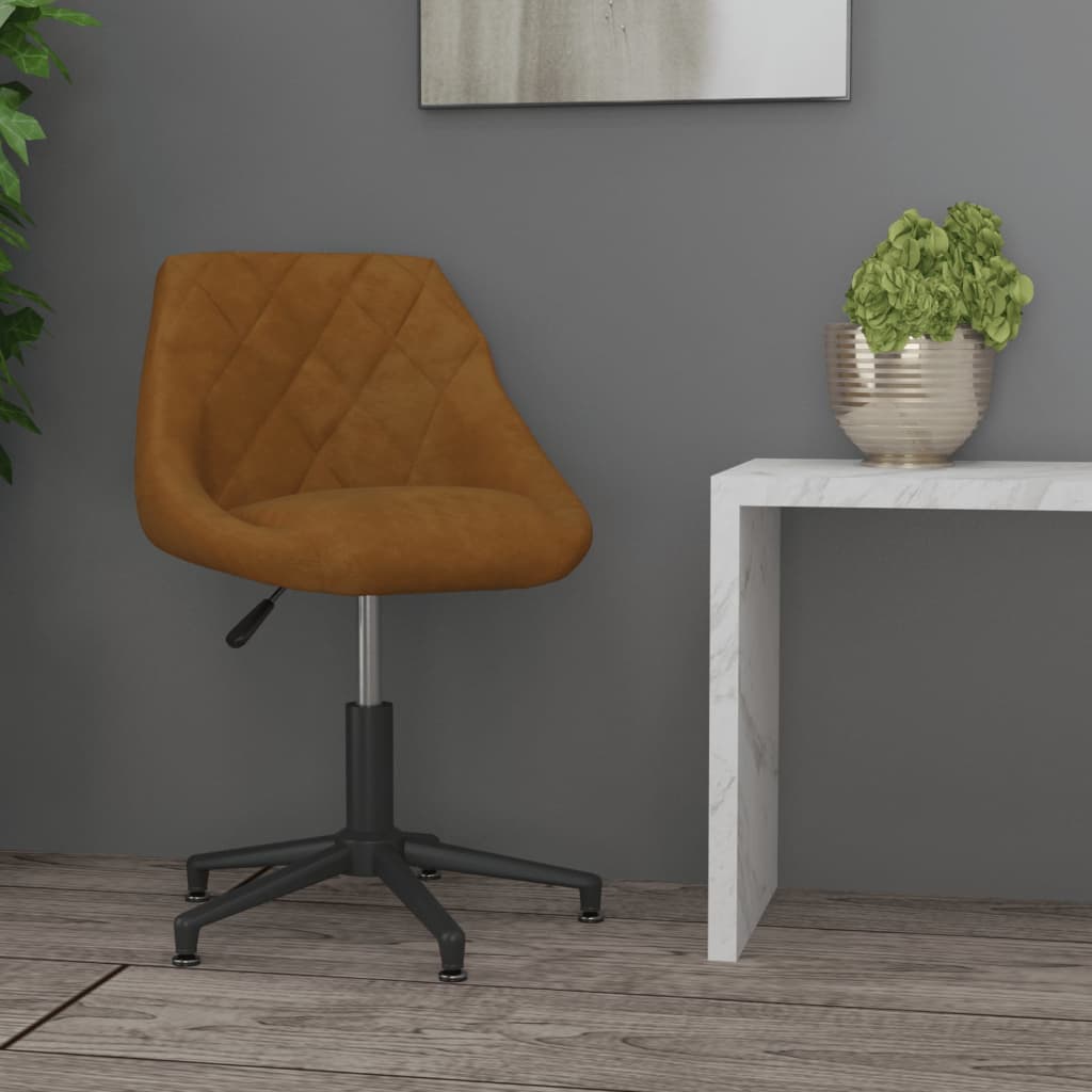 vidaXL Cadeira de escritório giratória veludo castanho