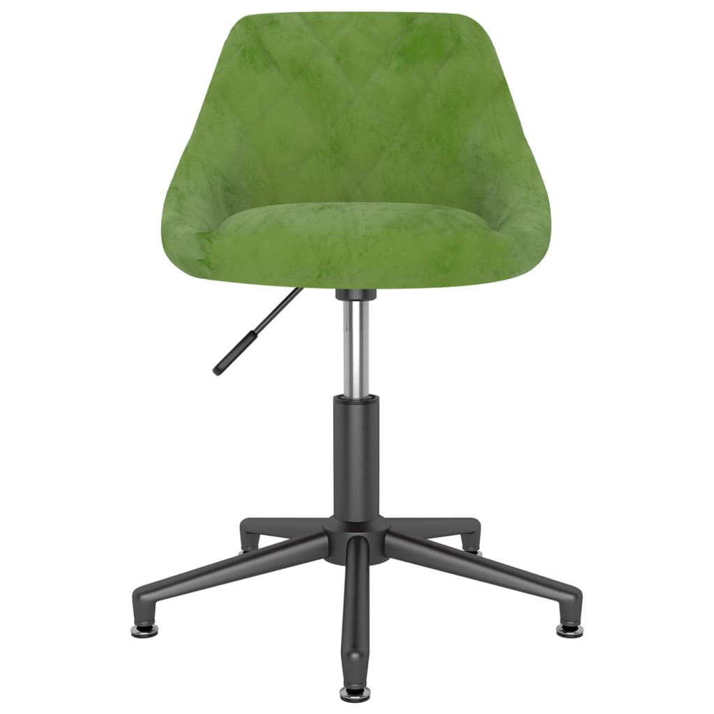 vidaXL Chaise pivotante de bureau Vert clair Velours