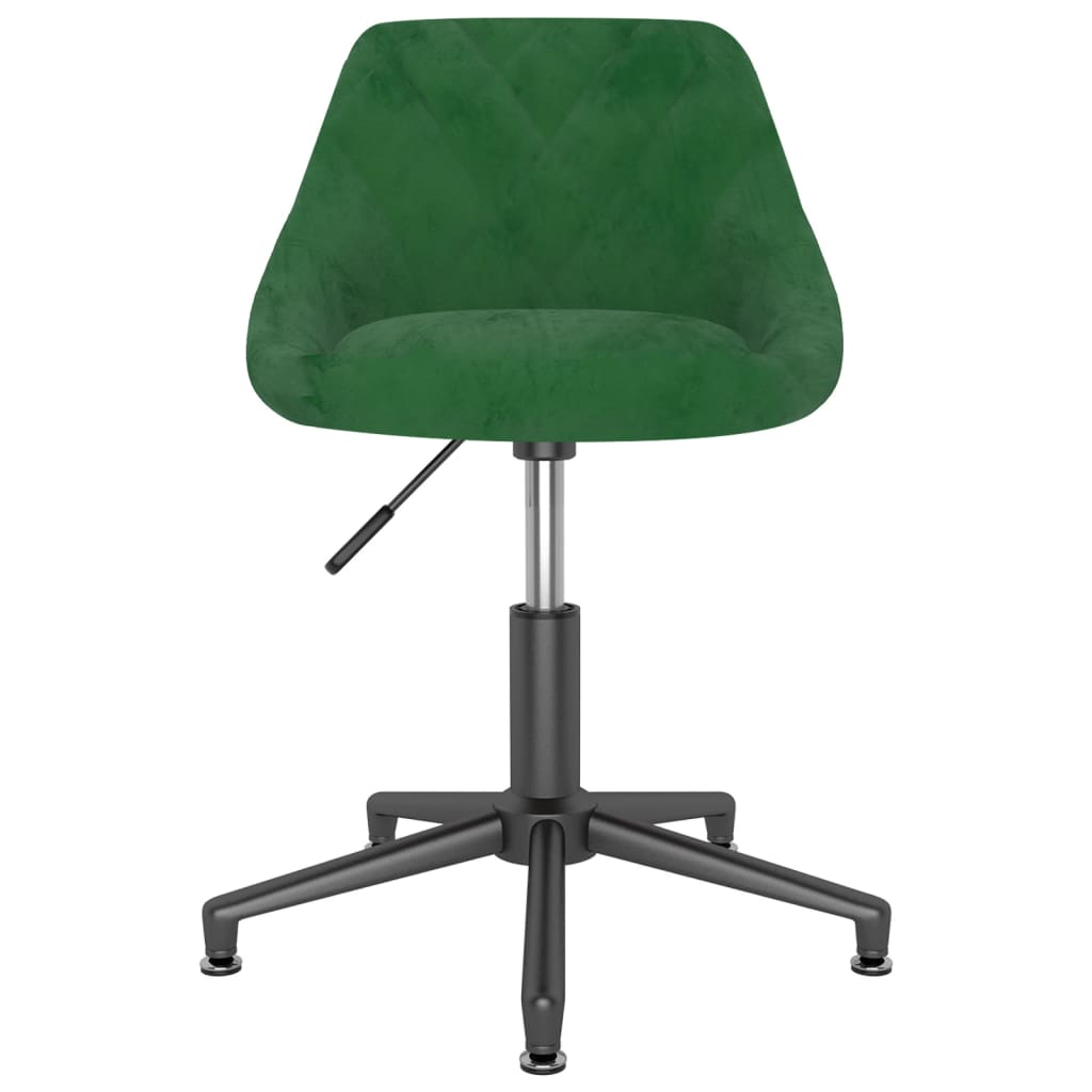 vidaXL Otočná kancelářská židle tmavě zelená samet