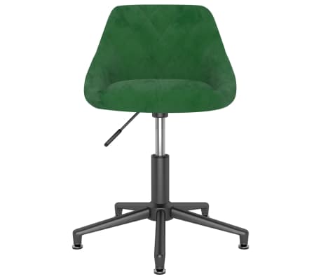 vidaXL Chaise pivotante de bureau Vert foncé Velours