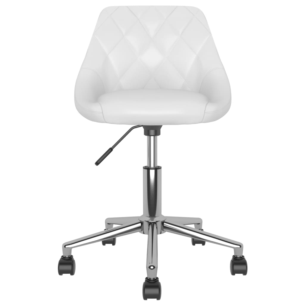 vidaXL Silla de oficina giratoria de cuero sintético blanco