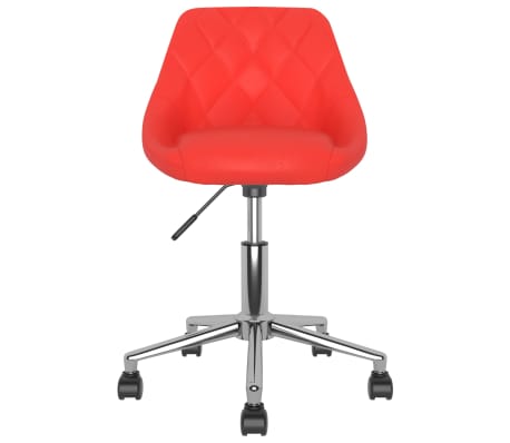 vidaXL Silla de oficina giratoria de cuero sintético rojo