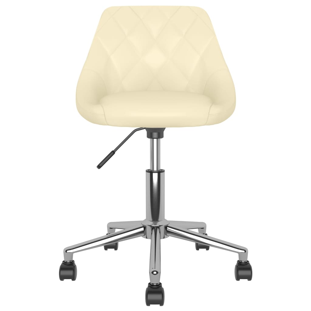 vidaXL Obrotowe krzesło biurowe, kremowe, ekoskóra