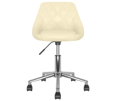 vidaXL Chaise de bureau pivotante Crème Similicuir