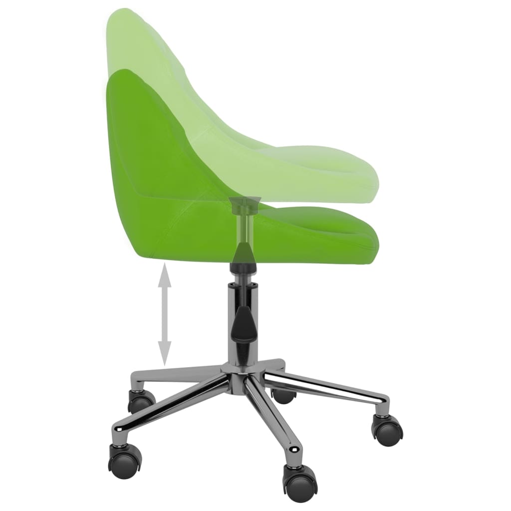 Okretna uredska stolica od umjetne kože zelena