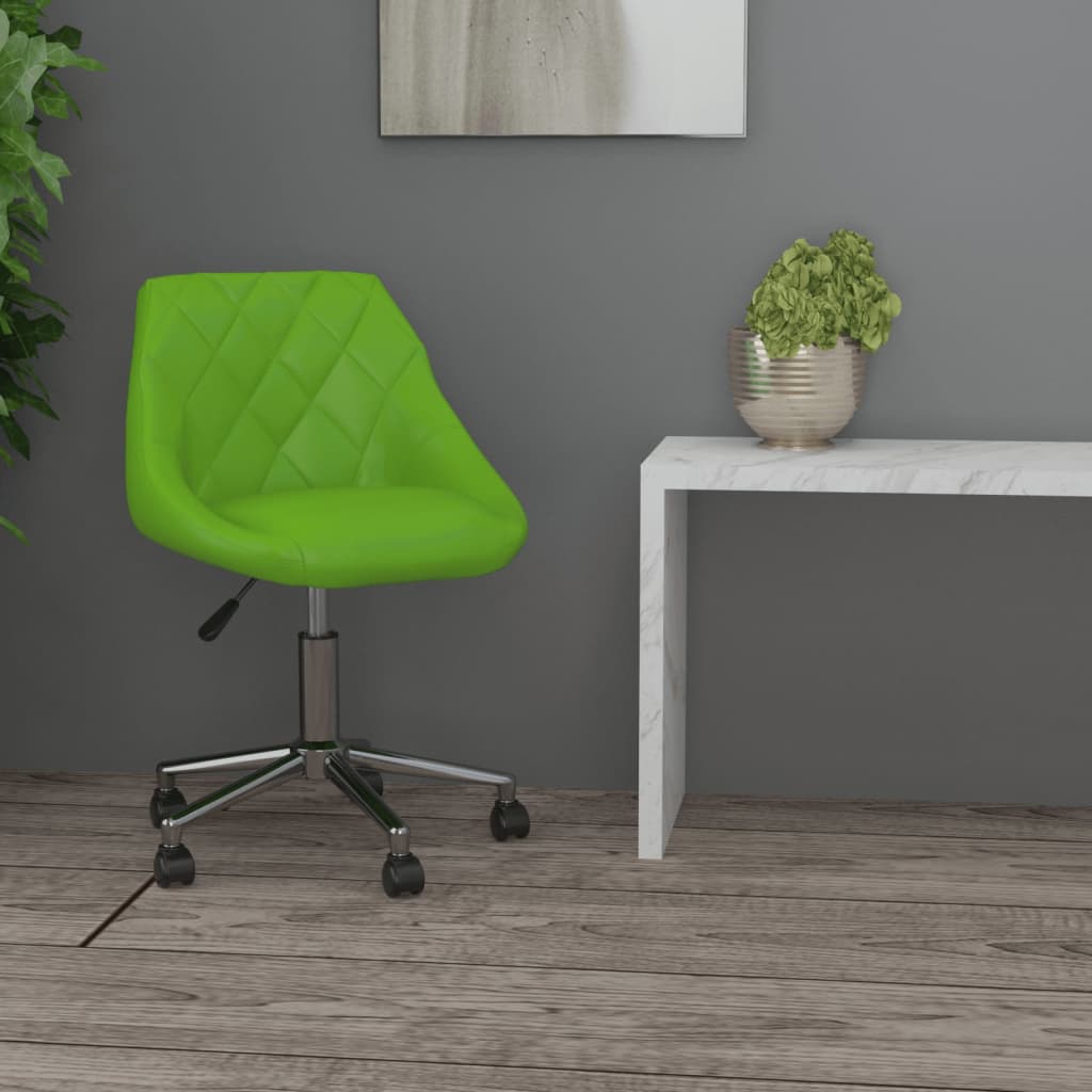 Chaise pivotante de bureau Vert Similicuir