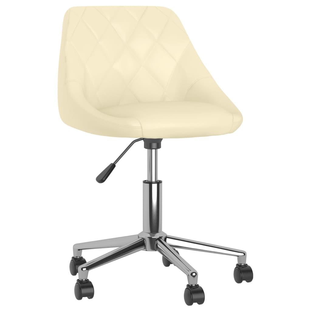 

vidaXL Eetkamerstoelen draaibaar 2 st kunstleer crèmekleurig
