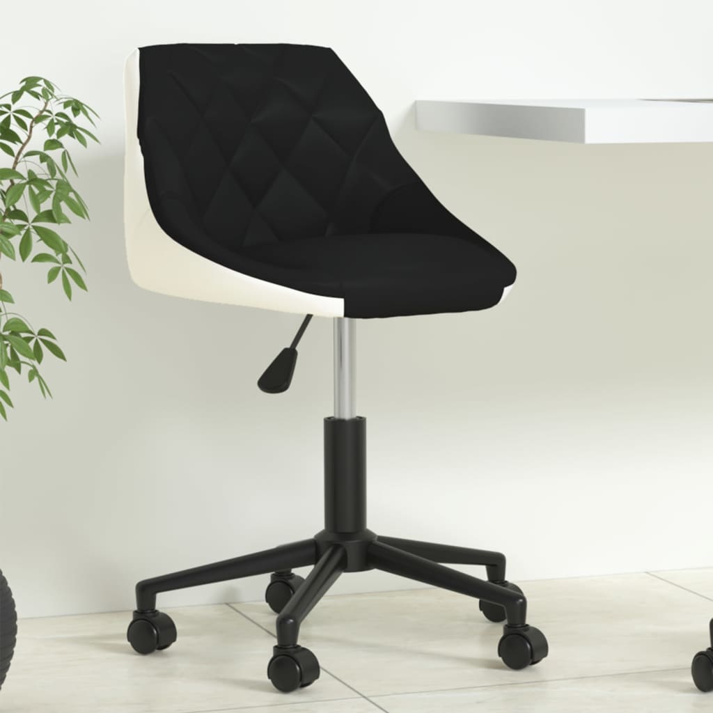 Otočná kancelářská židle černobílá umělá kůže